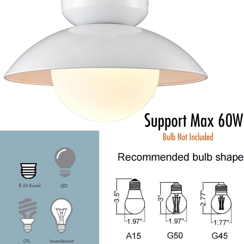 CLAXY Nautical Modern Ceiling Light Flush Mount White